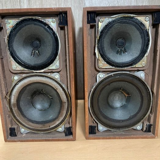 Pair Vintage Videoton D132 E Minimax II Teak Hifi Speakers - Made in Hungary