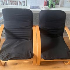 2 comfy bentwood armchairs