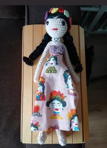 Frida Kahlo Crochet Doll Hand Crafted Amigurumi