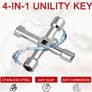 4 In 1 Universal Key 2 pcs, Switch Cabinet Key/ Utilities Key/ Square Key/ Triangular Key, new, unopened. Image 3