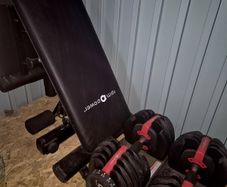 Adjustable dumbbells and bench