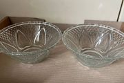 2 Glass Retro Style Bowls