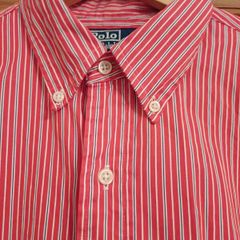 Ralph Lauren navy tag polo red stripped mens shirt