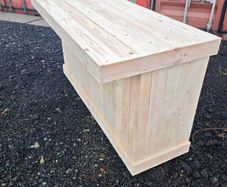 Rustic kitchen island with overhang