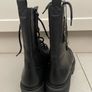 Women's high ankle boots Massimo Dutti Boots Chunky platform sole black leather size 5 Brand new Image 6