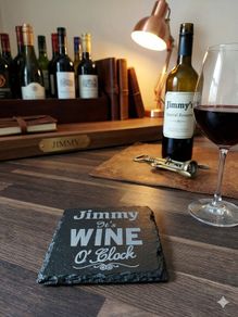 Personalised "It's WINE O'Clock." Slate Coaster