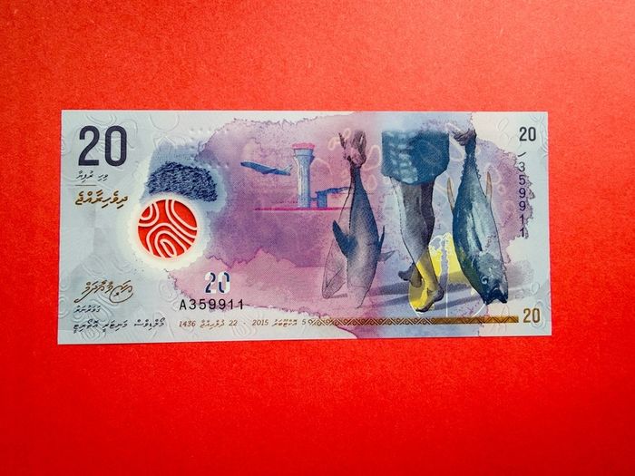 Maldives  20  Rufiyaa   2015. Pick 27a  POLYMER  / Plastic (uncirculated)
