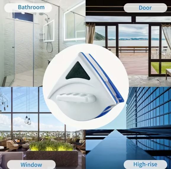 Triangular Double-Sided Strong Magnet Window Cleaner, new.