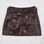 Miss Selfridge Dark Brown Faux Leather Croc Embossed Belted Mini Skirt 8UK/36EU Image 8
