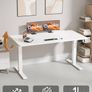 Electric Standing Desk 120x60cm Sit Stand Table Height Adjustable with Backpack Hook and Memory Smart Pannel, Home Office, White Image 9