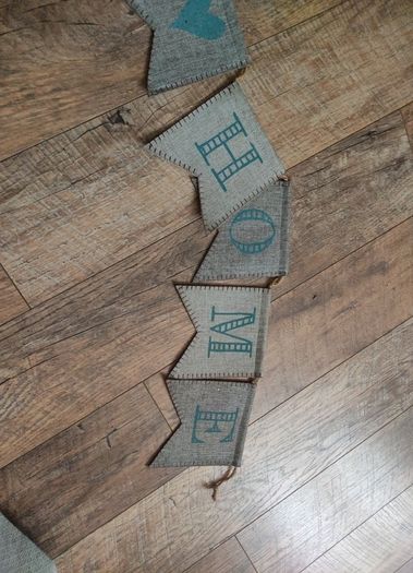 Bunting - 'Happy Home' - Strong tapestry material