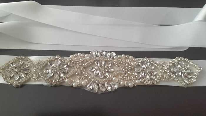 Bride's Crystal and Pearl Sash