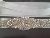 Bride's Crystal and Pearl Sash