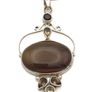 Vintage 925 Sterling Silver Brown Agate, Smoky Quartz & Citrine Necklace Image 4