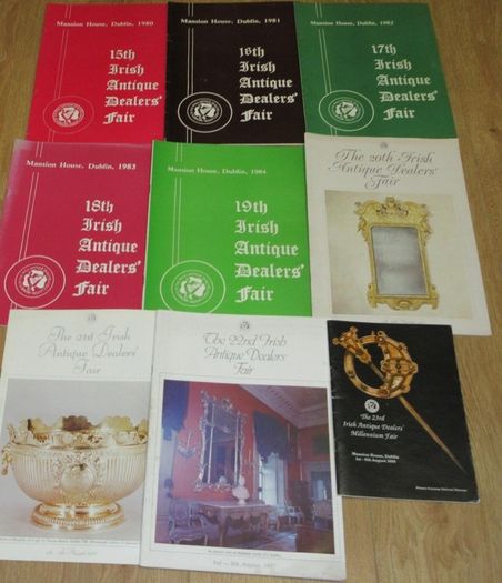 Irish Antique Fairs A Collection of Catalogues for the first 22 Irish Antique Dealers Fairs in the Mansion House Dublin from 1966- 1988 - Irish Antique Fairs Association