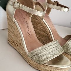 M Darina Gold wedges Sz 36 (Fit 3UK) - Rrp 59.99 (New)
