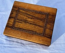 Antique Olive Wood Box - Jerusalem - Holy Land Souvenir 1920s-30s