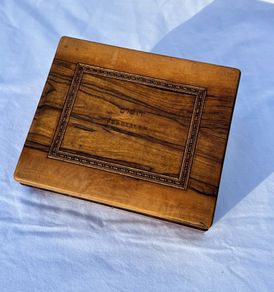 Antique Olive Wood Box - Jerusalem - Holy Land Souvenir 1920s-30s