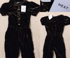 Next Baby All In One Velour Jumpsuit, New with tags