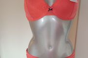 BNWT coral balcony bra &amp; bikini brief  size M  cup UK36 D EU80D Postage included