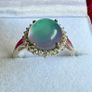 Sterling Silver Opalite Halo Ring Image 4
