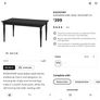 Ikea black wood extendable kitchen table / ezliving matching bench Image 4