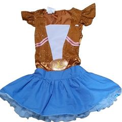 Cowgirl costume with a hat and a horse