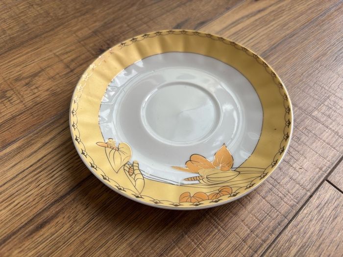 vintage Yamasen Fine Porcelain cup and saucer set from Japan, likely part of the 24K Gold Collection