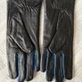 Isotoner Women's Leather Gloves - Black/Blue - Size M(7.5) Image 2