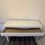 White Glass Top Desk with Drawer Image 3