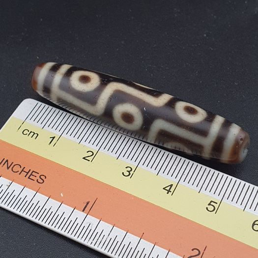 Antique Himalayan 9 Eyes Agate Dzi Bead Amulet