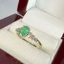 Gold 14K Yellow Gold Boyaca Colombian Emerald & Diamond Ring Image 3
