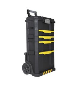 Stanley Rolling Workshop 2-in-1, Modular Construction, 4 Removable Tool Boxes with Quick Release, Telescopic Aluminium Handle
