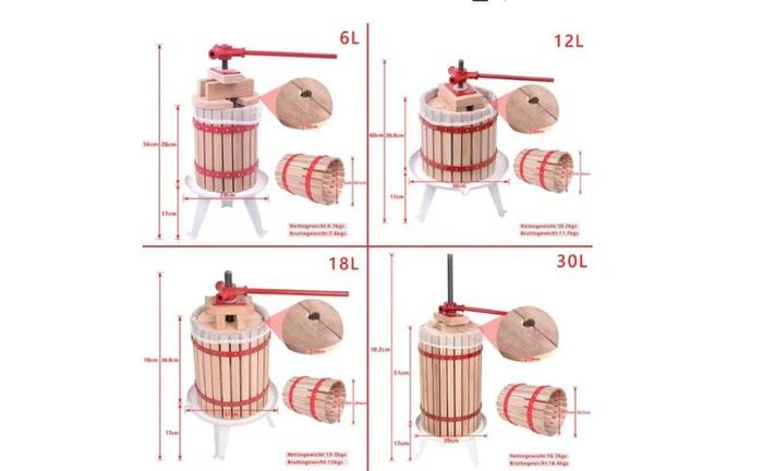 12L Manual Fruit Press Wine Cider Juice Maker