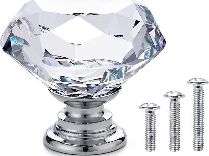 BNIB 4 Pack 30mm Crystal Glass Cabinet Door Knobs Cupboard