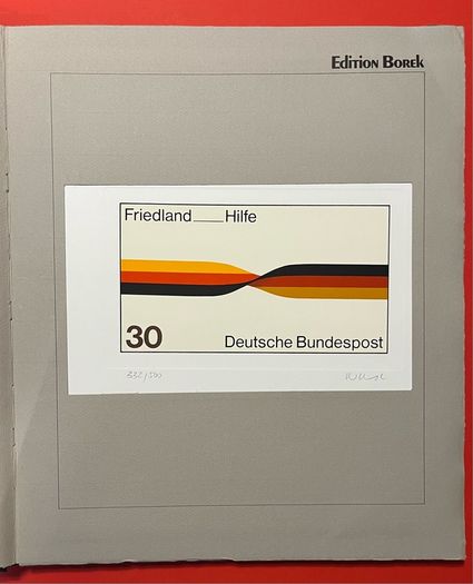 1978 Germany Borek Edition with slipcase. Contains stamps with 12 graphics under mounts with competition designs for postage stamps Germany
