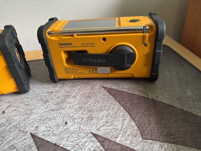Two Sangean Emergency SDR 800 DAB+ radios full sets plus spare batteries