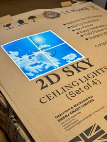 ENERJ 2D Sky LED Ceiling Light Panels (Set of 4) 60x60cm + Surface Mounting Kits & Drivers