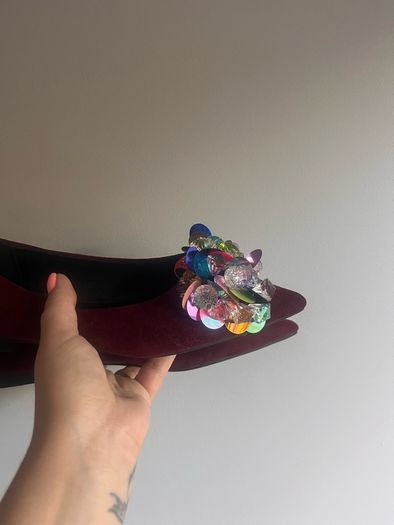 Burgundy ballerinas