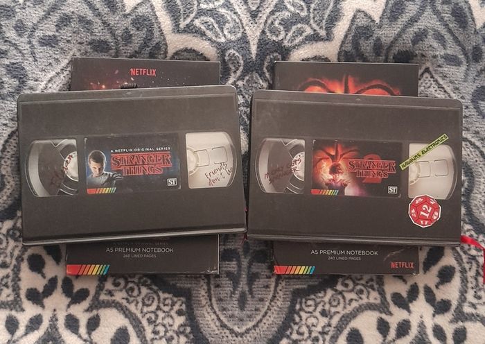 2 Stranger Things A5 Premium Notebooks - VHS Style