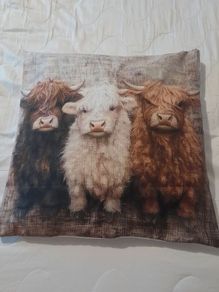 Hairy cow cushion cover