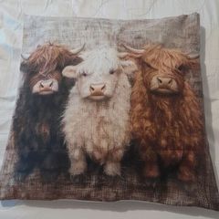 Hairy cow cushion cover