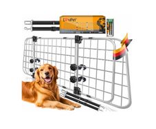 LOVPET Car Dog Gate, Car Safety Gate, Divider Grille, Universal, Adjustable Width, Headrest, Boot Grille
