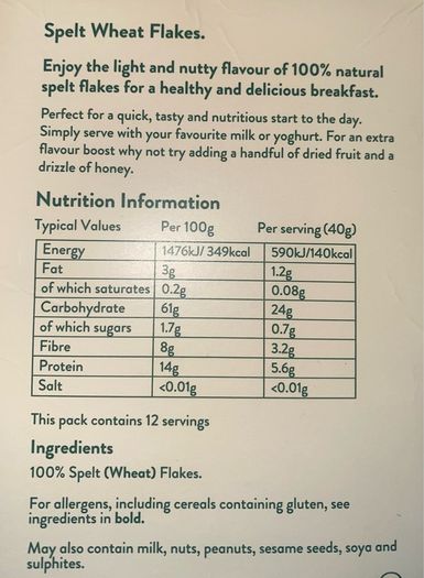 Spelt wheat flakes 500 g