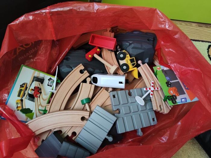 Wooden toy track