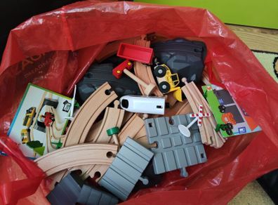 Wooden toy track
