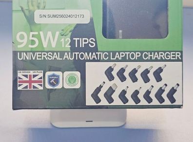 2026 Automatic Sumvision 95W Universal 95W Power Adapter With 12Tips DC (Updated S.tyle) / Charger for Laptops.