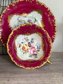 Antique Limoges cabinet CUP AND SAUCER, stunning