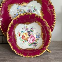 Antique Limoges cabinet CUP AND SAUCER, stunning