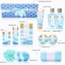 Spa Luxetique Spa Gift Set, 12pcs Ocean Scent Bath Gift Set, Pamper Gifts for Women, Refreshing Bath Gifts for Women with Bubble Bath, Bath Bomb, Body Lotion, Pamper Hampers for Women, Mum Gifts Image 8